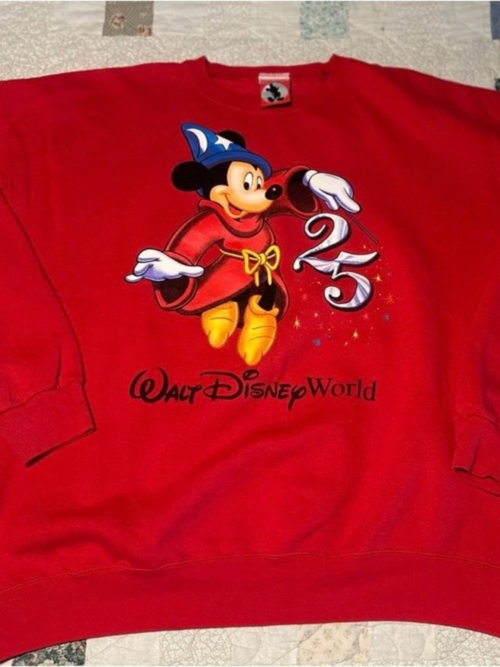 Disney Red Sorcerer Mickey 25th Anniversary Pullover Sweatshirt